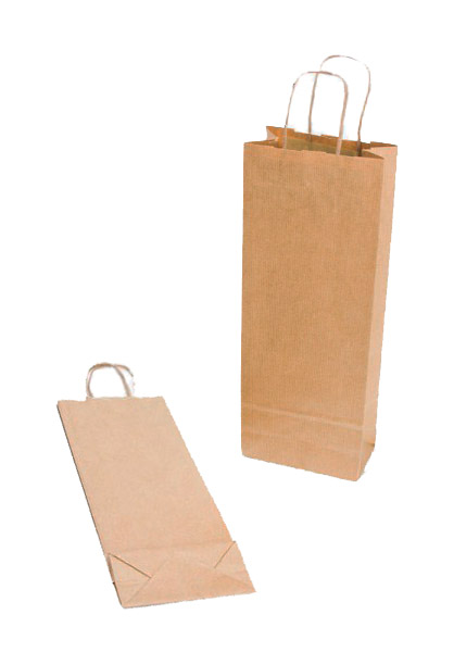 Barna, sodrott füles, italos papírtáska